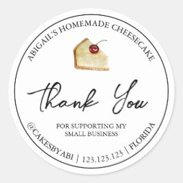 Adesivo Simples Dessert Cheesecake de Sobremesa Homemada O