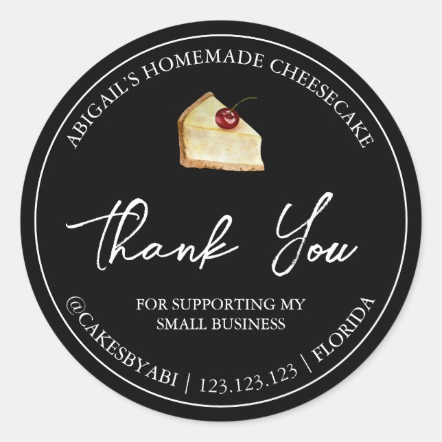 Adesivo Simples Dessert Cheesecake de Sobremesa Homemada O (Frente)