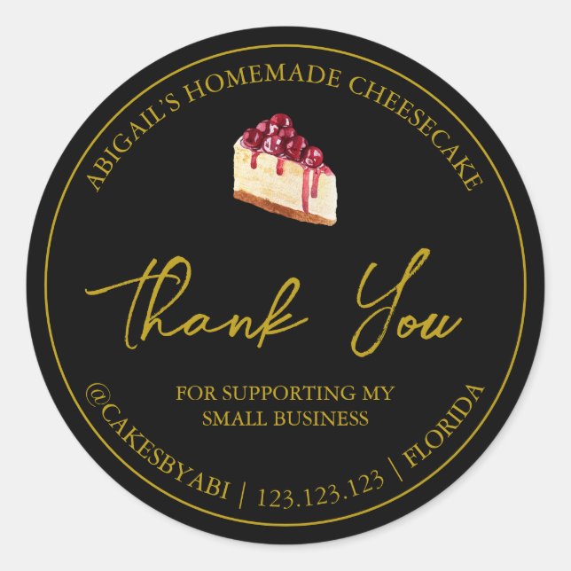 Adesivo Simples Dessert Cheesecake de Sobremesa Homemada O (Frente)