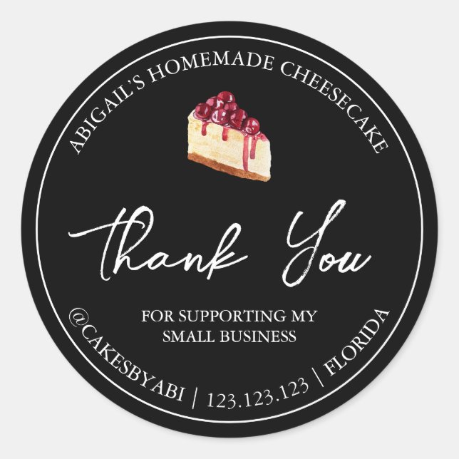 Adesivo Simples Dessert Cheesecake de Sobremesa Homemada O (Frente)