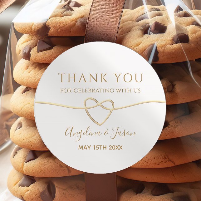 Adesivo Simples Dourado Obrigado Favor De Casamento (Criador carregado)