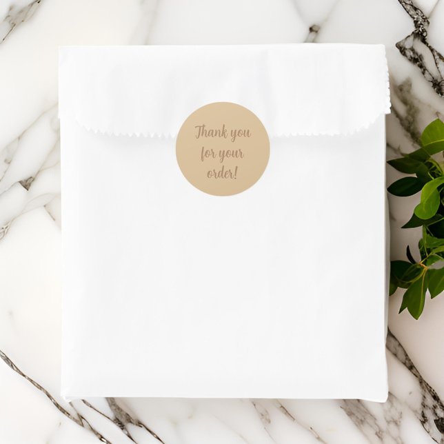 Adesivo Simples e elegante marrom Obrigado (Criador carregado)