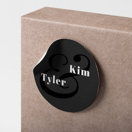 Adesivo Simples e elegante nomes monogramas casamento