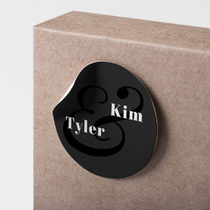 Adesivo Simples e elegante nomes monogramas casamento