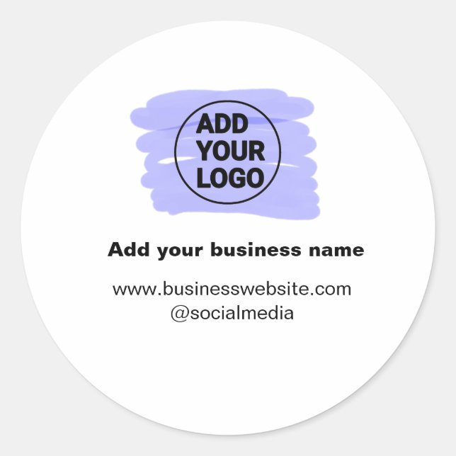 Adesivo simples e mínimo adicione seu logotipo/design (Frente)