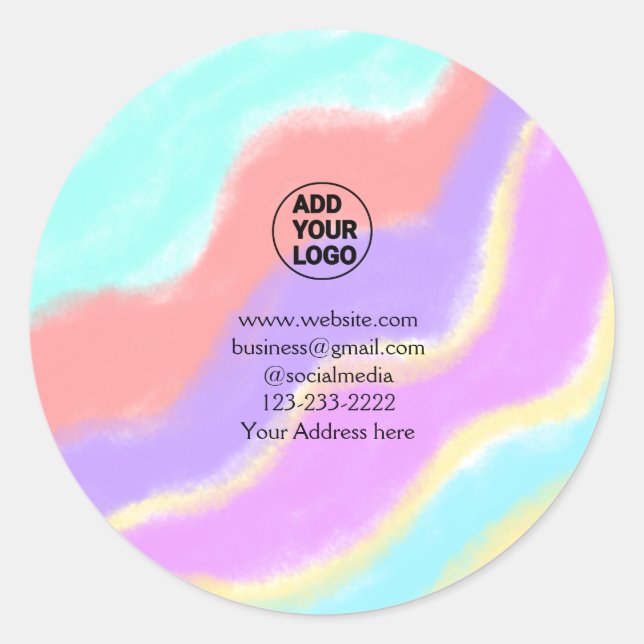 Adesivo simples e mínimo adicione seu logotipo/design aqui (Frente)