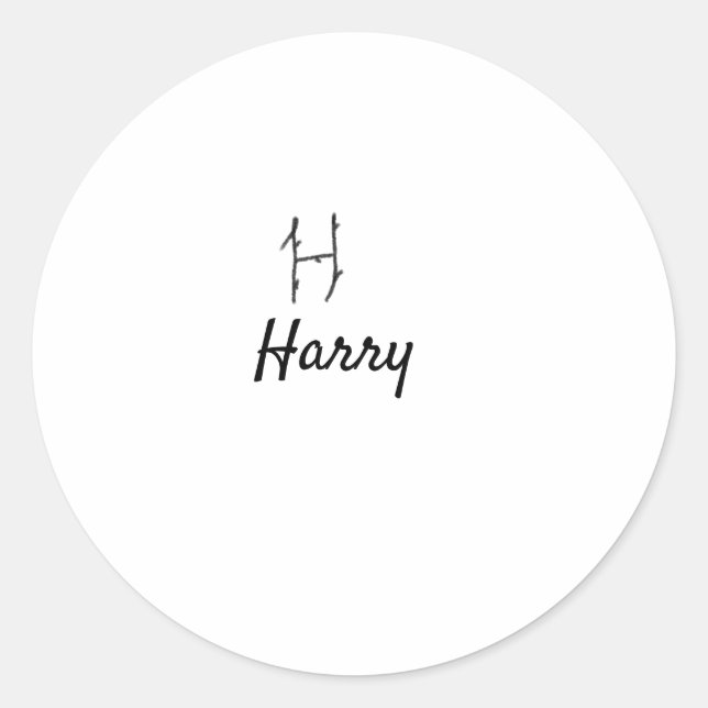 Adesivo Simples e mínimo nome de adição da letra H do mono (Frente)