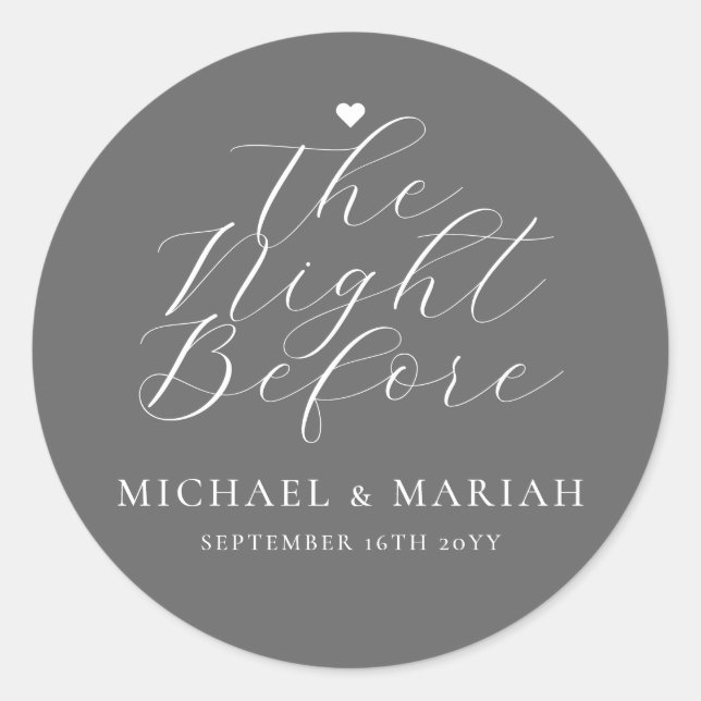 Adesivo Simples Elegante A Noite Antes do Jantar de Rehear (Frente)
