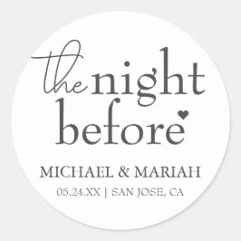 Adesivo Simples Elegante A Noite Antes do Jantar de Rehear