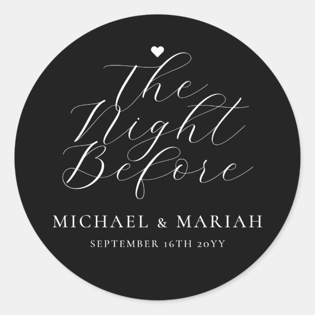 Adesivo Simples Elegante A Noite Antes do Jantar de Rehear (Frente)