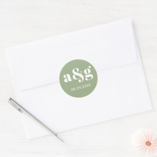 Adesivo Simples, elegante casamento verde de sábio
