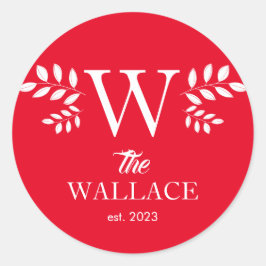 Adesivo Simples Elegante Família Natal Monograma