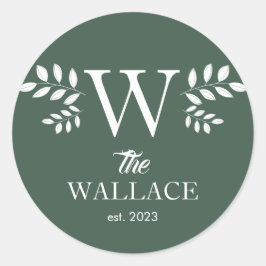 Adesivo Simples Elegante Família Natal Monograma