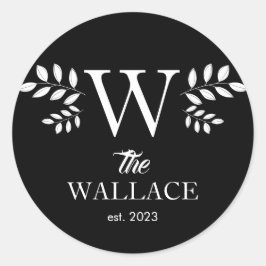 Adesivo Simples Elegante Família Natal Monograma