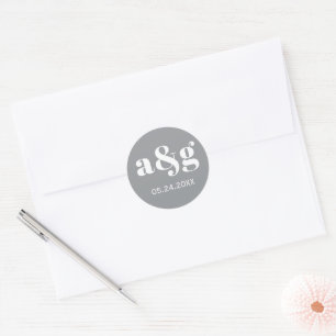 Adesivo Simples, elegante monograma, casamento de última 