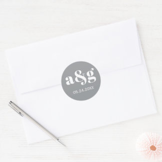 Adesivo Simples, elegante monograma, casamento de última c