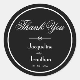 Adesivo Simples Elegante Obrigado Favorecer Chic de Nomes