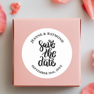 Adesivo Simples Elegante Rascunho Save The Date Boho Casam