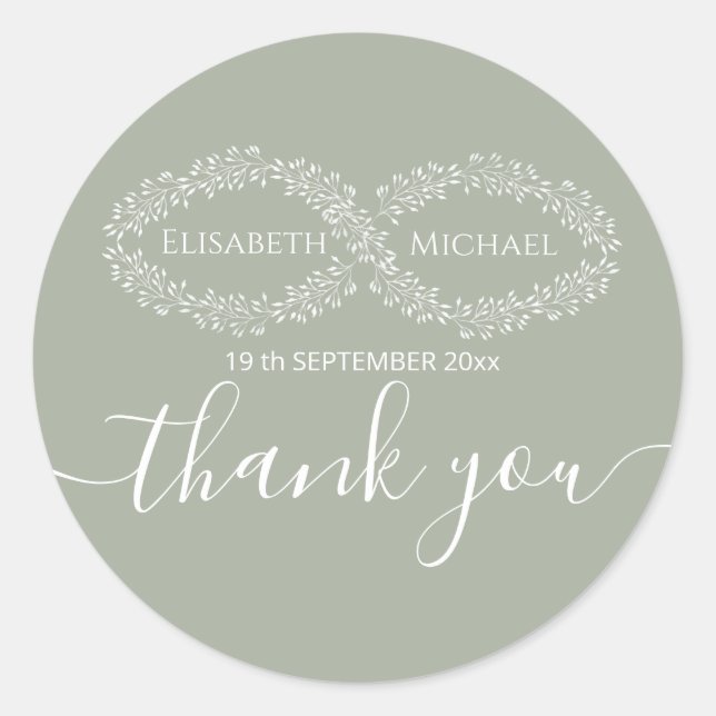 Adesivo Simples elegante romântico do sábio infinito (Frente)