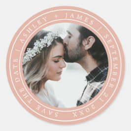 Adesivo Simples Elegante Salve a Data Foto de Casamento Ro