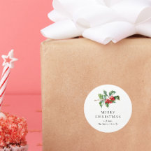 Simples Elegantes Botânicos de Natal em Aquarela