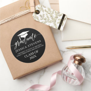 Adesivo Simples escrita branca Elegante Caligrafia a Preto