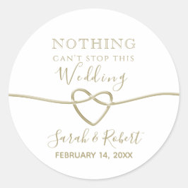 Adesivo Simples Favor de Casamento Dourado