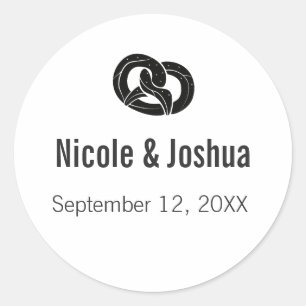 Adesivo Simples Favorito Personalizado de Casamento Pretze