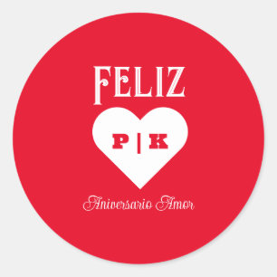 Adesivo Simples Feliz Aniversário Branco Espanhol