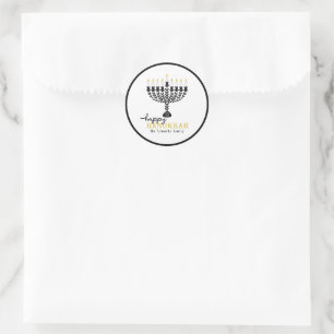 Adesivo Simples FELIZ HANNUKAH Menorah