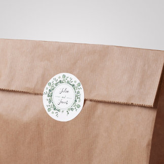 Adesivo Simples Festa de casamento Eucalyptus Greenery