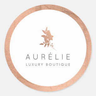 Adesivo Simples Floral Luxo em Rose Gold Butique