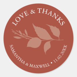 Adesivo Simples Folhas De Laranja Obrigado Vinhetas De Cas