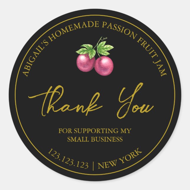 Adesivo Simples Fruta de Paixão Homemade Emperramento Obri (Frente)