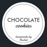 Adesivo Simples Homemade Cookie Vintage Moderna Russo<br><div class="desc">Os autocolantes de biscoitos caseiros para a sua empresa são as etiquetas de sabor perfeitas para os seus produtos caseiros. Eles apresentam um fundo russo de papel Kraft para um estilo rústico moderno que funciona com qualquer estilo de cozinha. O texto dá um rótulo personalizado para todos os seus doces...</div>