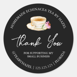 Adesivo Simples Homemade Echinacea Chá Obrigado Rótulo