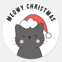 Simples Kawaii Meowy Christmas Cat Sticker