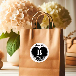 Adesivo Simples Letra B Folhagem Coração - Obrigado