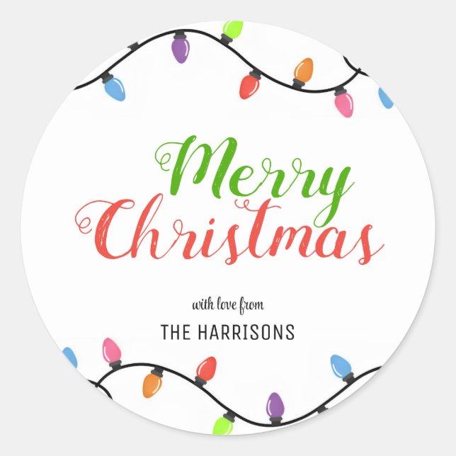 Adesivo Simples Luzes Coloridas Natal (Frente)