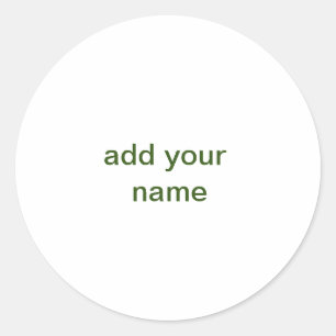 Adesivo Simples minimal verde adicione seu texto nome foto
