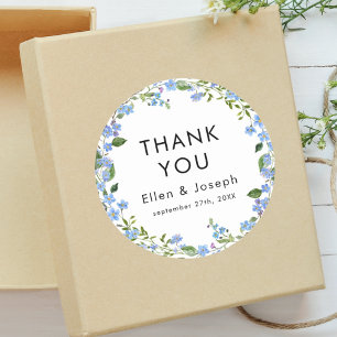 Adesivo Simples Minimalista Floral Personalizado Obrigado 