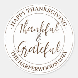 Adesivo Simples Moderno Feliz Família de Ação de Graças