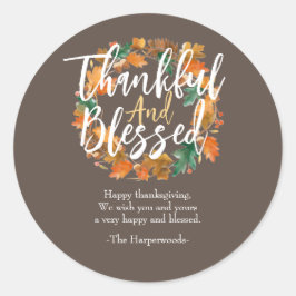 Adesivo Simples Moderno Feliz Família de Ação de Graças