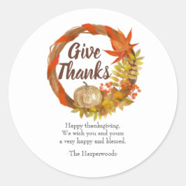 Adesivo Simples Moderno Feliz Família de Ação de Graças