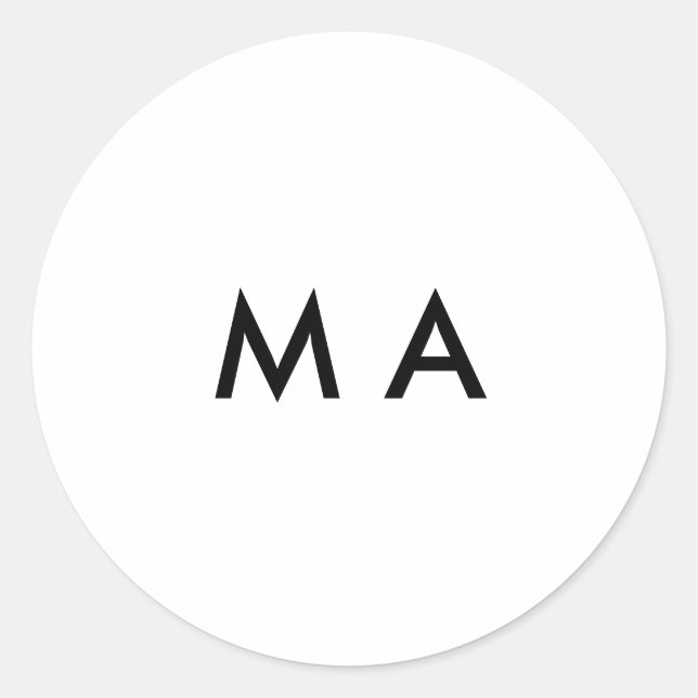 Adesivo Simples monograma adicione seu nome com letra míni (Frente)