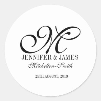 Adesivo Simples monograma de casamento qualquer favorito c
