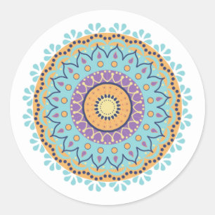 Adesivo Simples Na moda Chic Mandala Teal