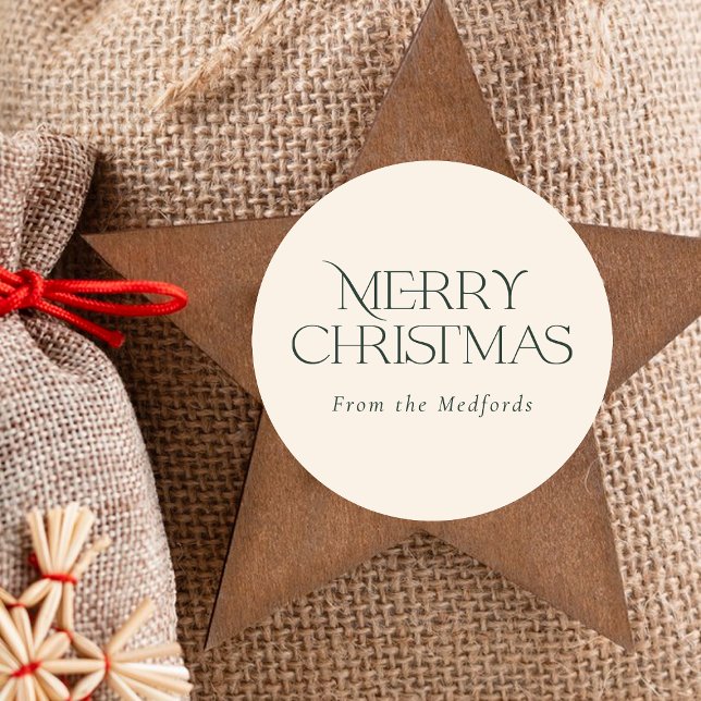 Adesivo Simples Na moda Feliz Natal | Costa do Marfim verd (Criador carregado)