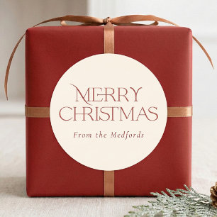Adesivo Simples Na moda Feliz Natal   Costa do Marfim verm