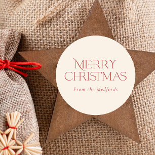 Adesivo Simples Na moda Feliz Natal Costa do Marfim verm